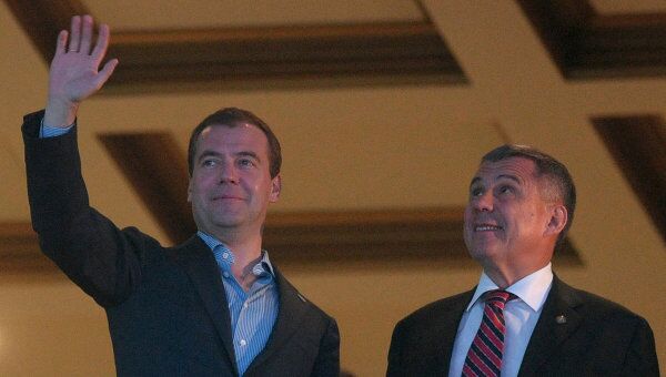 Президент РФ Д.Медведев посетил скачки в Казани