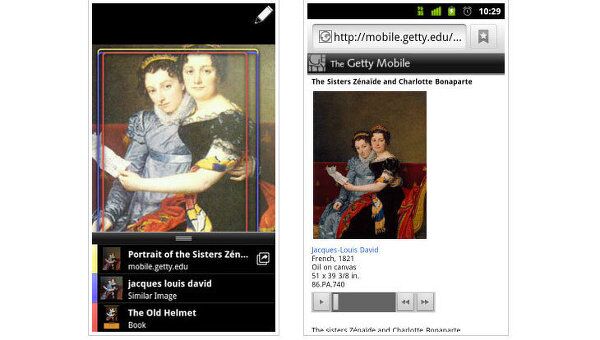 Google Goggles расскажет об экспонатах музея Гетти