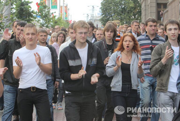 Несанкционированная акция протеста движения Революция через социальные сети в Минске