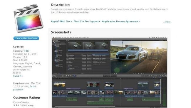 Видеоредактор Final Cut Pro X в Apple App Store
