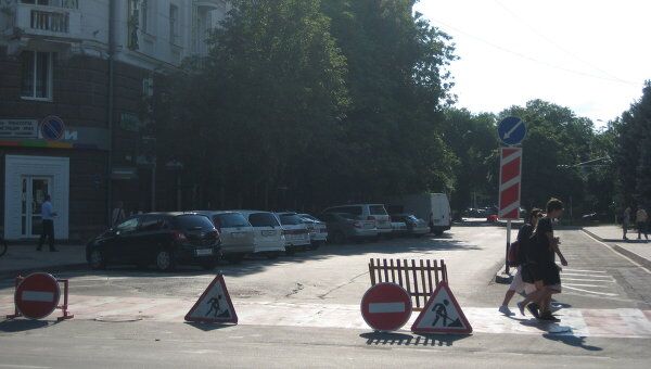 перекрытие улицы в Краснодаре