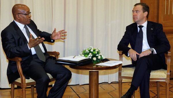 Встреча Дмитрия Медведева с Джекобом Зумой в Сочи