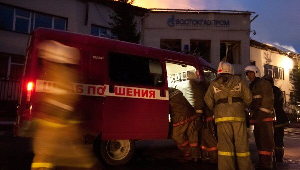 Пожар в здании ОАО Востокгазпром в Томске