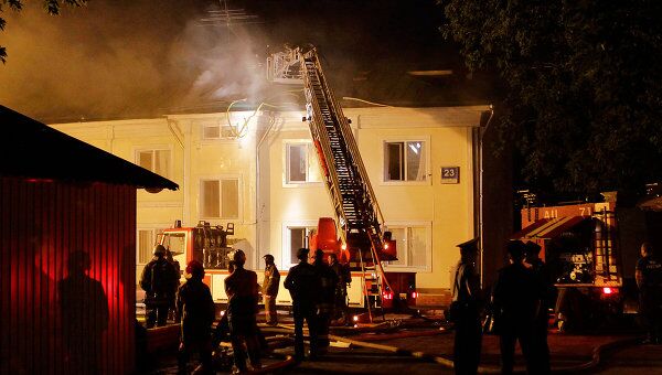 Пожар в гостинице на юго-востоке Москвы