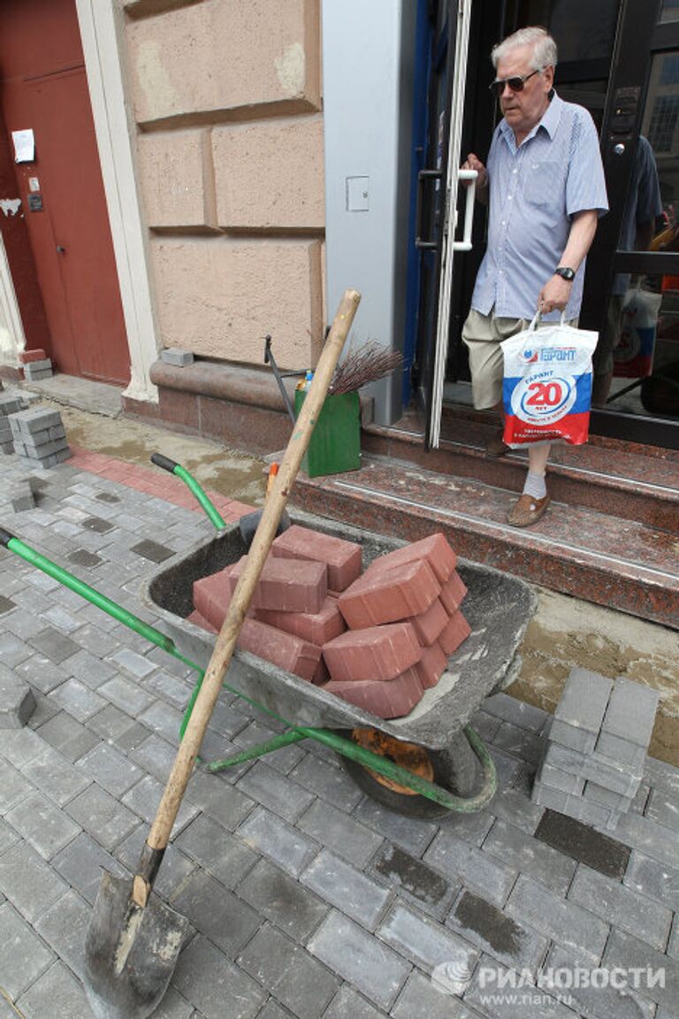 Укладка тротуарной плитки в Москве