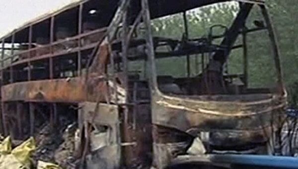 Пассажиры заживо сгорели в автобусе. Видео с места ЧП