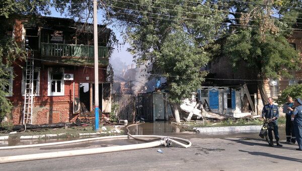 Последствия крупного пожара в Астрахани