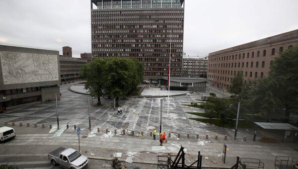 Центр Осло, где произошел теракт 