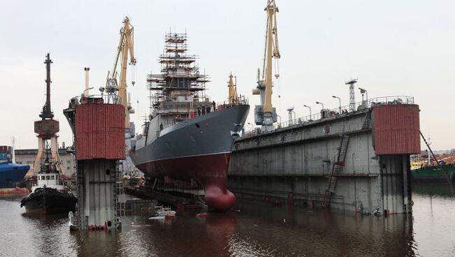 Спуск на воду корвета Сообразительный в Санкт-Петербурге