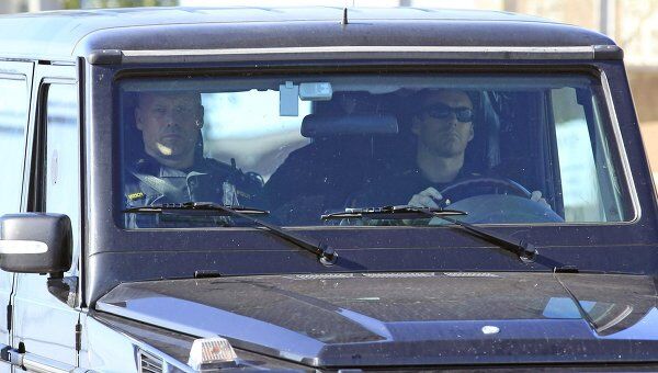 Андерс Брейвик в полицейской машине