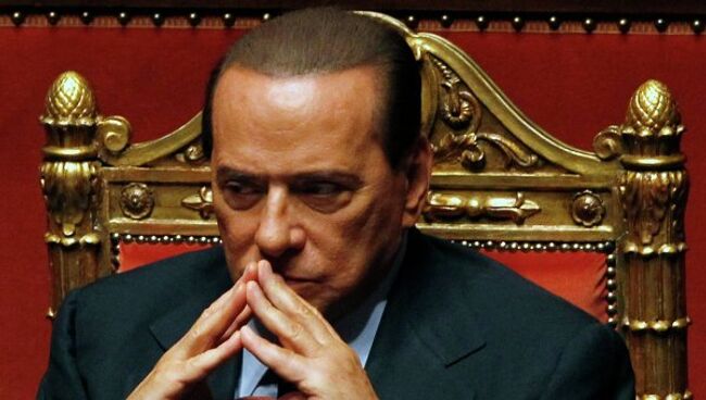 Сильвио Берлускони в сенате итальянского парламента