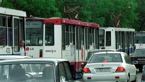 Трамвай в Москве. Архивное фото