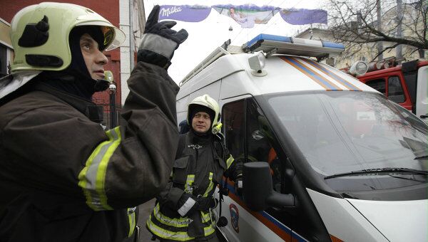 Пожар в офисно-административном здании в центре Москвы