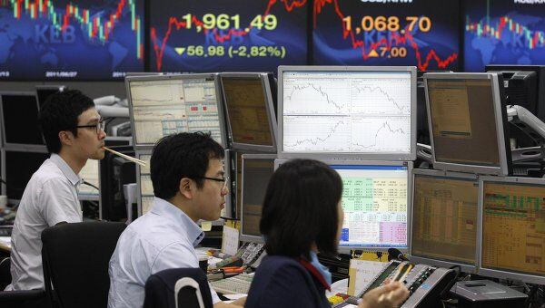 Торги на фондовой бирже Южной Кореи