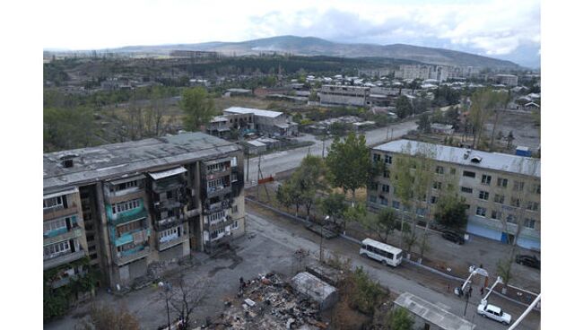 Разрушенные дома в Цхинвали после войны с Грузией. Архив