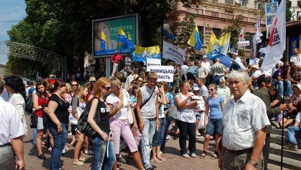 Митинг в защиту Юлии Тимошенко у здания Печерского суда в Киеве