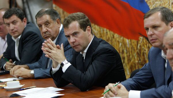Президент РФ Д.Медведев встретился с работниками агропромышленного комплекса