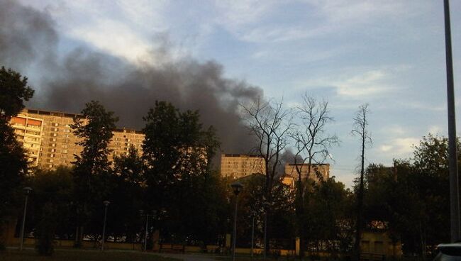 Пожар на складе в Москве