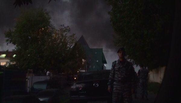  Крупный пожар произошел на складе на улице Талалихина в Москве