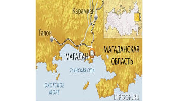 Магадан, карта