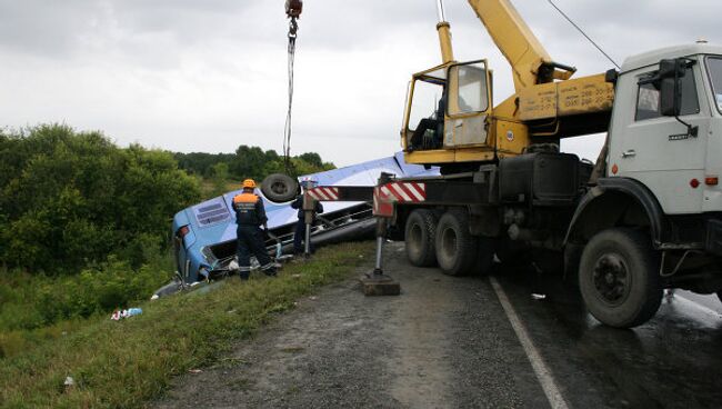 Столкновение грузовика и автобуса в Кемеровской области