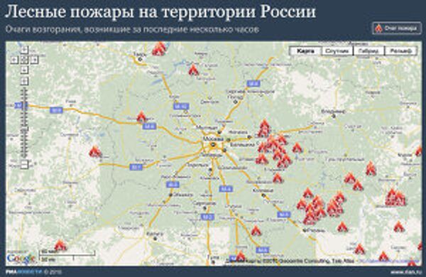 Инфографика Пожары в России