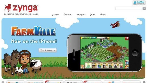 Сайт компании Zynga. Архив