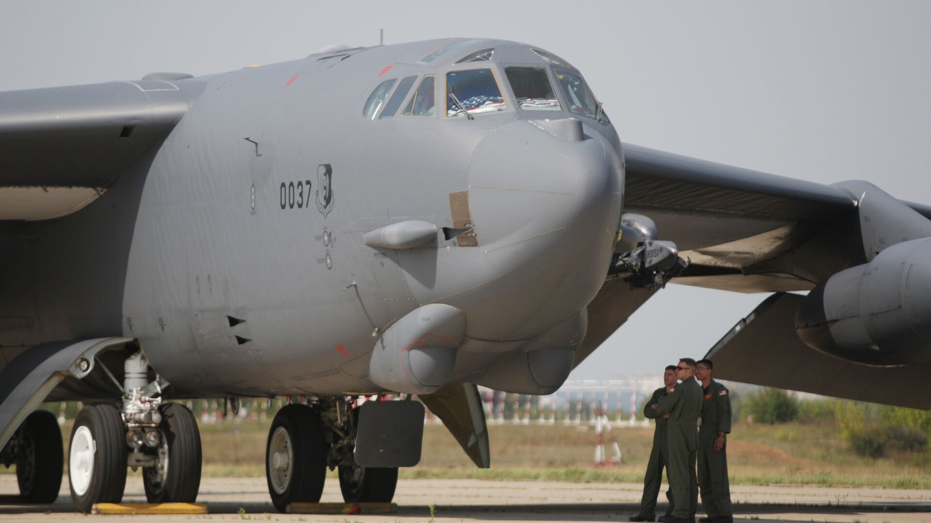 Прилет бомбардировщика Б-52 на авиасалон МАКС-2011 - РИА Новости, 1920, 17.01.2021