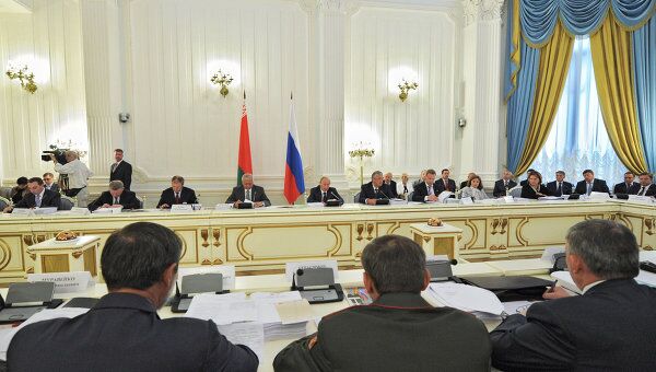 Премьер-министр РФ В.Путин проводит Совмин Союзного государства Россия-Белоруссия