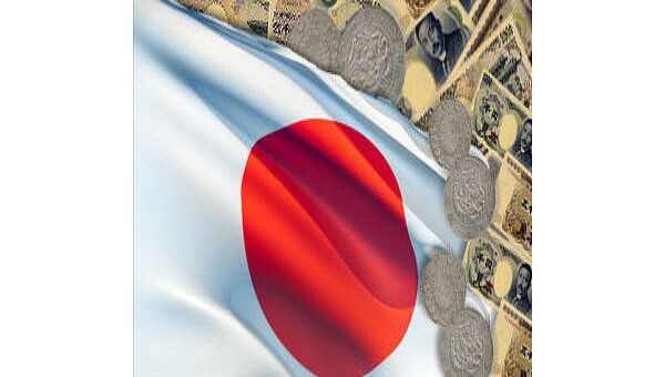 Флаг Японии и японские йены