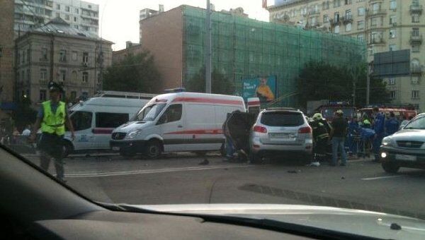 Крупная авария на Садово-Сухаревской улице в Москве