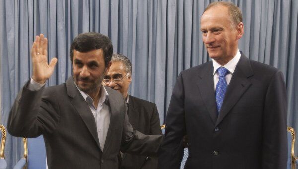 Встреча президента Ирана Махмуда Ахмадинежада с секретарем Совбеза России Николаем Патрушевым в Тегеране