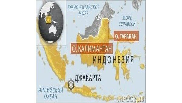 Карта Индонезии, остров Калимантан