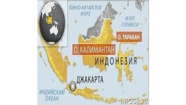Карта Индонезии, о. Калимантан