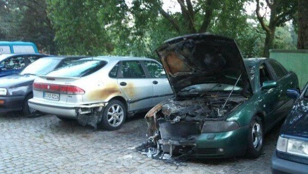 Сгоревший автомобиль в Берлине. Архив