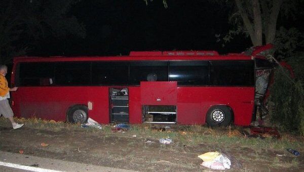 Автобус перевернулся на Ставрополье
