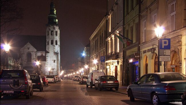 Королевский замок и ночной Краков. Архив