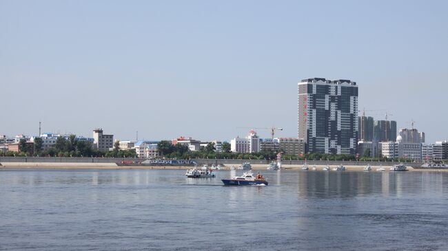 Вид на Хэйхэ (КНР) с российского берега (Благовещенск). Архивное фото