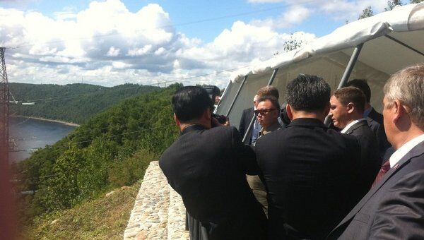 Посещение Ким Чен Иром Бурейской ГЭС
