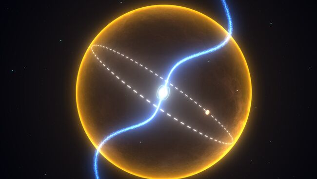 Представление художника о планетной системе пульсара PSR J1719-1438