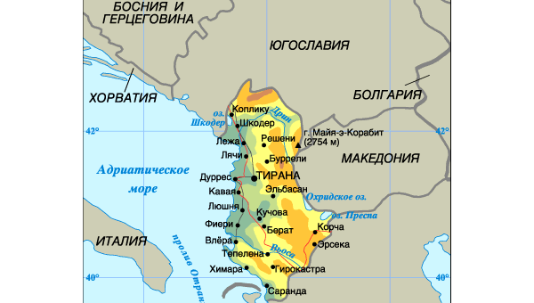 карта Албания