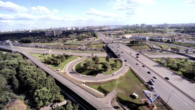 Ленинградское шоссе. Развязка на выезде из Москвы. Архив