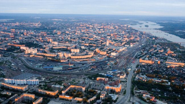 Панорама города Новосибирска. Архив