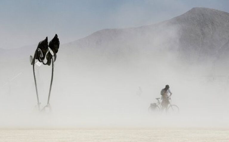 Фестиваль Burning Man в пустыне Блэк-Рок (Black Rock desert, пустыня Черной скалы) в штате Невада в США