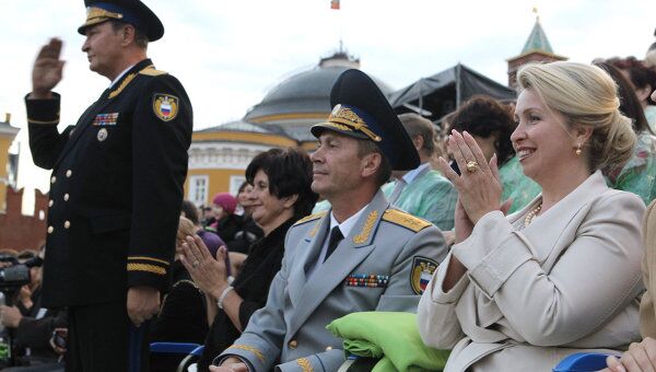 Посещение С.Медведевой Международного военно-музыкального фестиваля Спасская башня