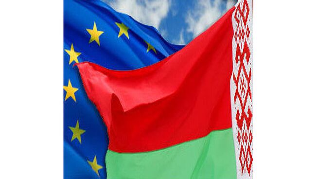 Флаг Евросоюза и Белоруссии. Архив