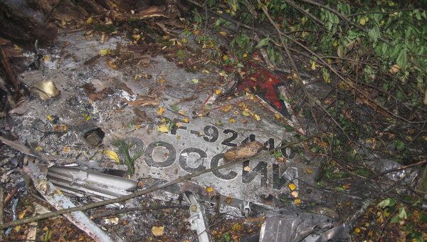 Место падения самолета МиГ-31 под Пермью