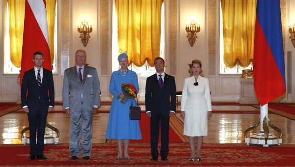 Официальная церемония встречи королевы Дании Маргрете II в Кремле