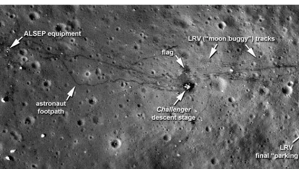 Новые сверхчеткие снимки места посадки лунного модуля «Аполлона-17»