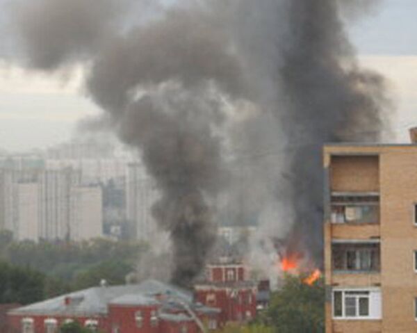 Крупный пожар на западе Москвы 